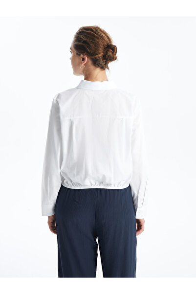 LC Waikiki Popelínová tkanina – obyčejná dámská košile s dlouhým rukávem