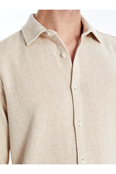 LC Waikiki Férfi ing - Slim Fit, hosszú ujjú, Dobby