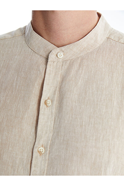 LC Waikiki Lněná pánská košile Slim Fit s dlouhým rukávem