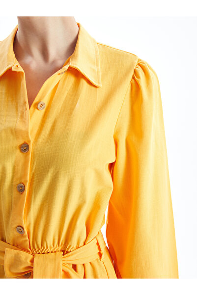 LC Waikiki Γυναικείο μακρυμάνικο πουκάμισο από λινό look - Mother and Daughter Combo