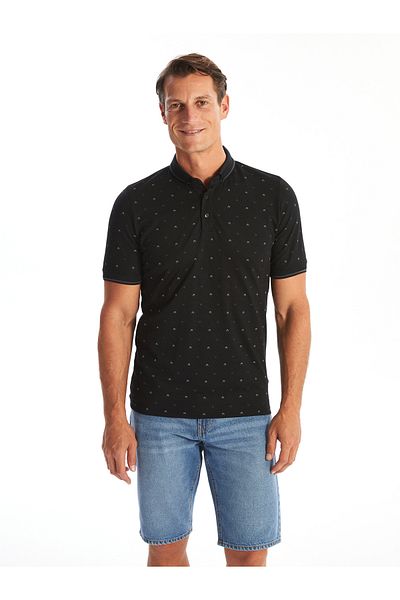 LC Waikiki Pique Patterned Polo Collar Men's T-Shirt - Short Sleeve
