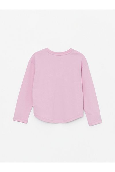 LC Waikiki Tricou pentru fete cu mânecă lungă cu decolteu
