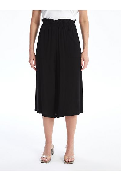 LC Waikiki Women's Capri with Wide Leg and Elastic Waist