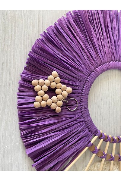 BOHEM 5 Adet Ahşap Boncuk Yıldız Dekor & Ahşap Boncuk Yıldız & Dekoratif Bambu