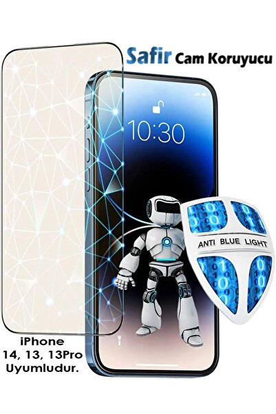EDELFU Iphone 14, 13 Ve 13 Pro Uyumlu Sertleştirilmiş Cam Full Ekran Koruyucu...
