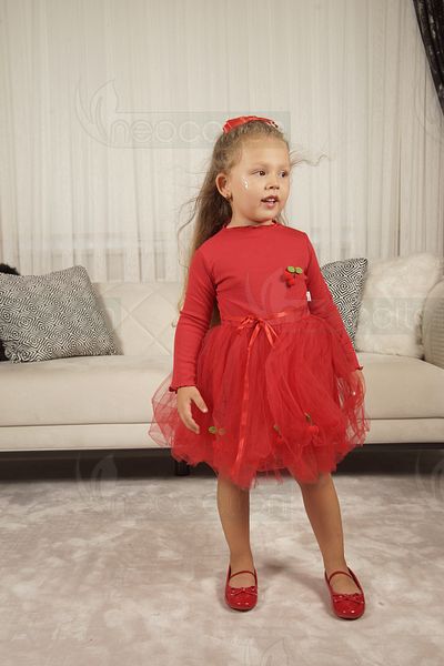 neocotton Еластична рокля с подплата от черешов тюл
