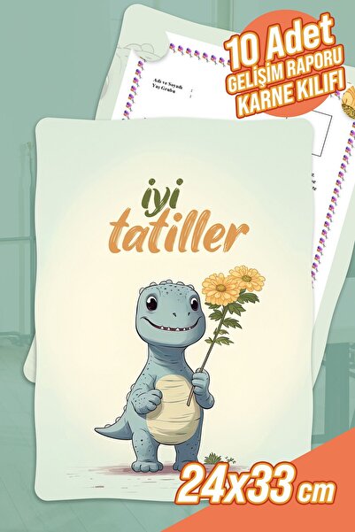 colortouch Dinazor	 Temalı A4 Anaokulu Ana Sınıfı Gelişim Raporu Karne Kılıfı...