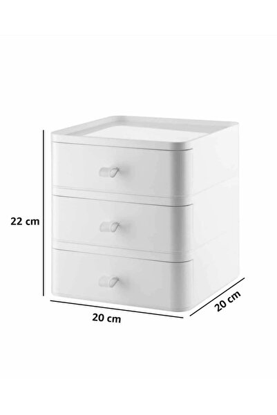 leylArt aksesuar 3 Çekmeceli Plastik Düzenleyici, Dolap, Organizer