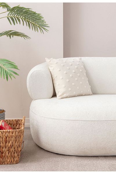 SWITA 43x43 Husă de pernă decorativă din in - Buline