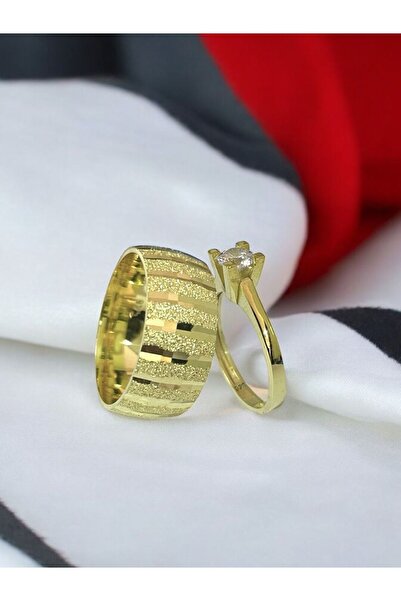 Alyans Gümüş Evi 8 Mm Bombei Tektaş Hediyeli Alyans