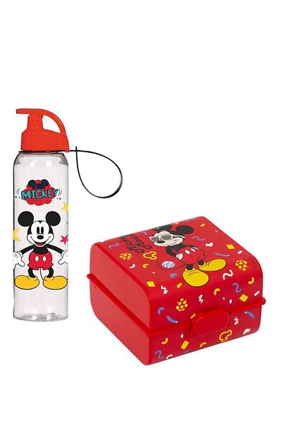 Peaceful School Set of 2 Mickey Patterned 750 Cc Water Bottle-Mickey Patterned Lunch Box