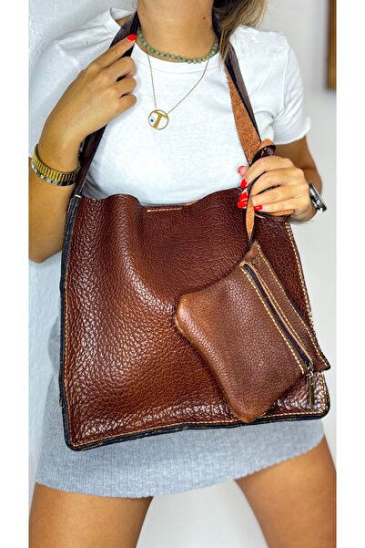 Tuvita Collection Bodrum Women's Brown Tote Bag - 100% Genuine Leather, Handm...