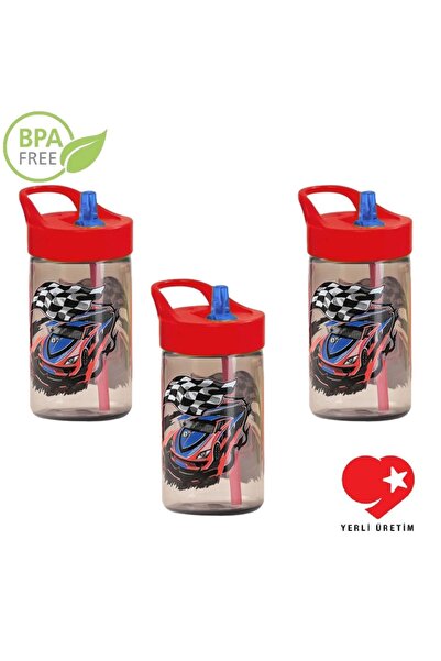 Peaceful 3 Adet Set Bpa Free 430 Cc Desenli Katlanabilir Pipetli Akıtmaz Sulu...