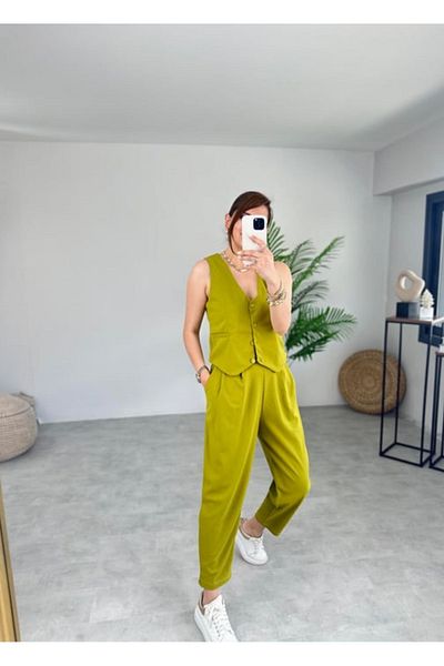 NESLİHAN KOCA Lycra Harem Vest Suit Set