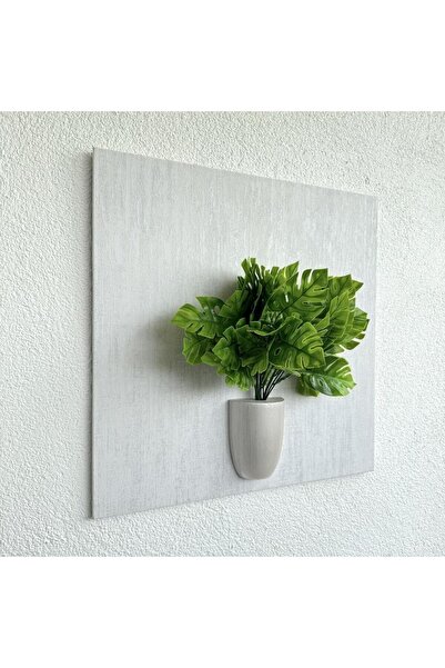 STDEKOR Kabartma Dokulu, Devetabanı Çiçekli 3D Tablo 49x49cm