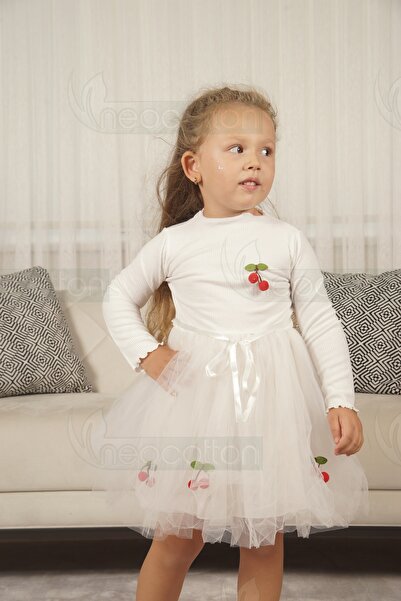 neocotton Еластична рокля с подплата от черешов тюл