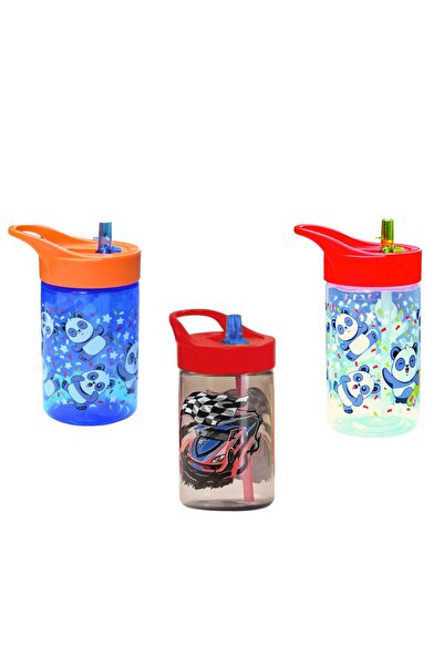 Peaceful 3 Adet Set Bpa Free 430 Cc Araba, Şeffaf Panda Ve Mavi Panda Desenli...