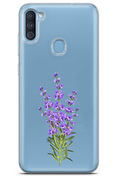 moonset Samsung Galaxy A11 / M11 Uyumlu Leylak Tasarımlı Baskılı Şeffaf Telef...