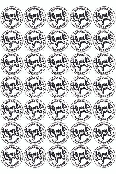 colortouch Thank You- 2 Labels 70 Pieces 4 X 4 Cm