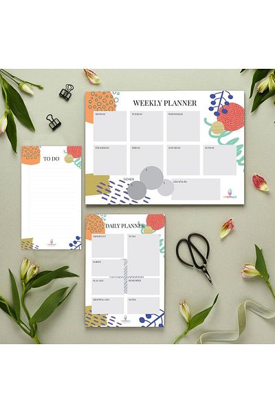 colortouch Set de planificare pentru caiet de studiu 3 Planificator săptămânal Planificator zilnic Lista de activități