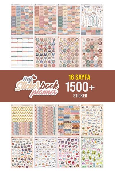 colortouch Planner Sticker Set - 1500+ Adet Çıkartma - Ajanda, Günlük, Planlayıcı, Bullet Journal , Scrapbook
