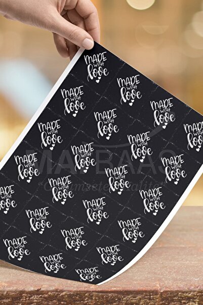 colortouch Autocolant cu model de diamante negre Made With Love 96 bucăți 3,5 cm x 3,5 cm