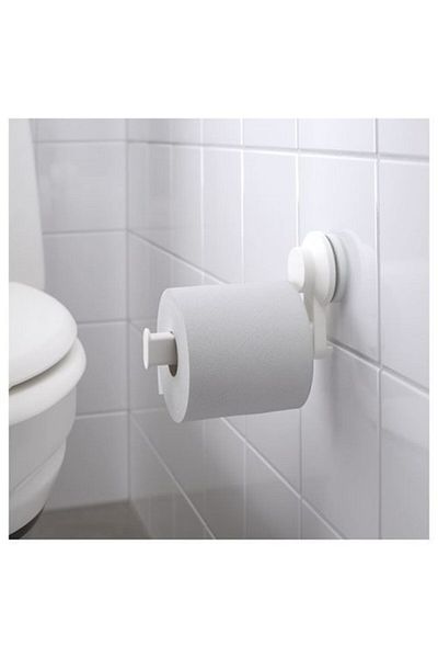 IKEA Λευκή θήκη για ρολό τουαλέτας με βεντούζα