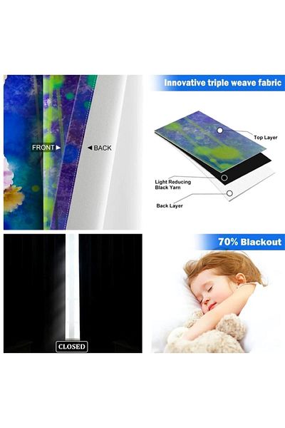 Elmas Dizayn 3D Digital Printed - 140cm*240cm Black White Musical Note Music Background Curtain 2 Pieces
