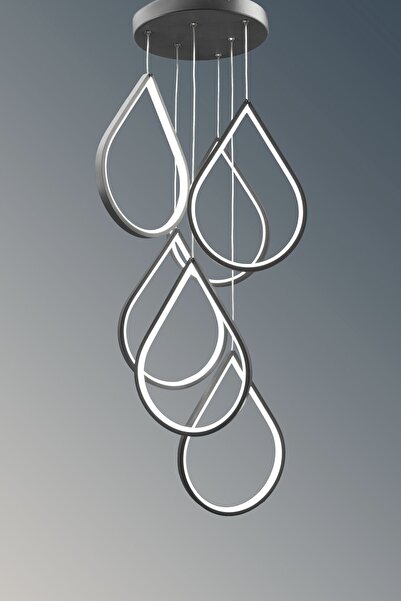 Pera Damla / Sarkıt Avize / 6 Damlalı / Antrasit Gövde / 3 Renk Işık / 3 Yıl ...