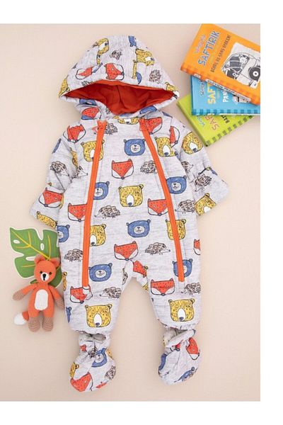PODİUM GİYİM Unisex Cute Animals Hooded Cosmonaut Jumpsuit