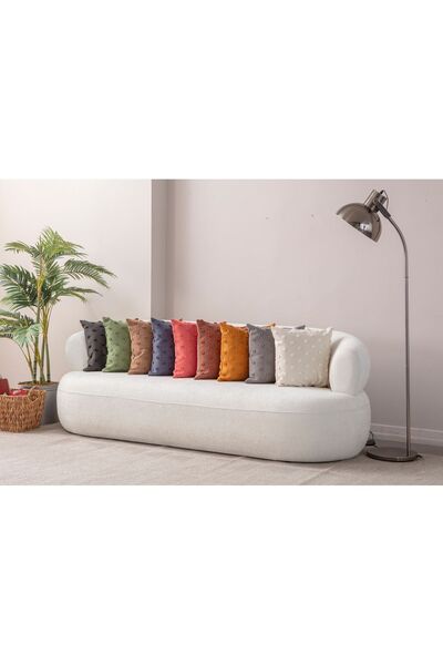 SWITA 43x43 Husă de pernă decorativă din in - Buline