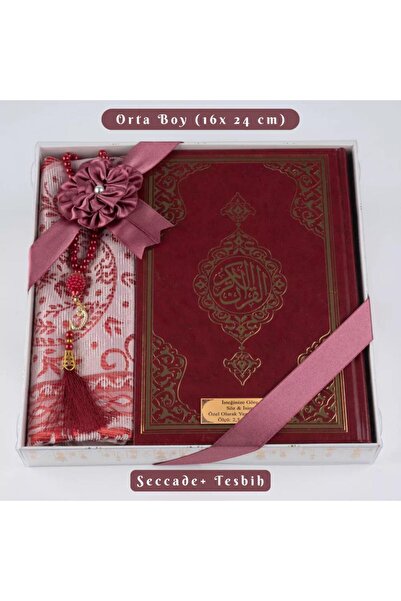 Hayrat Neşriyat Kuran +  Seccade +  Tesbih Hediye Seti (Orta Boy, Ekonomik Ci...