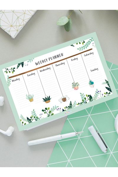 colortouch Greenery Weekly Planner - Σημειωματάριο Weekly Planner