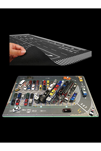 reklambalaj 1:64 Ölçek Metal Araçlar İçin Otopark Zemini (Otobüs, Kamyon, Tır - Park İstasyonu) 80x55 cm