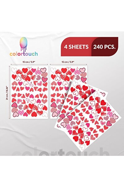 colortouch Kalp Sticker - 240 Adet