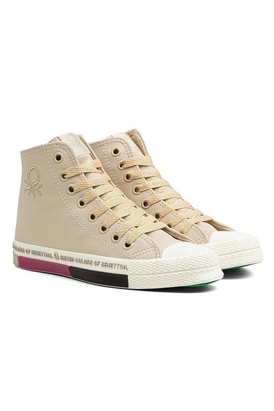 Benetton Bn-30730 Converse lung bej pentru femei