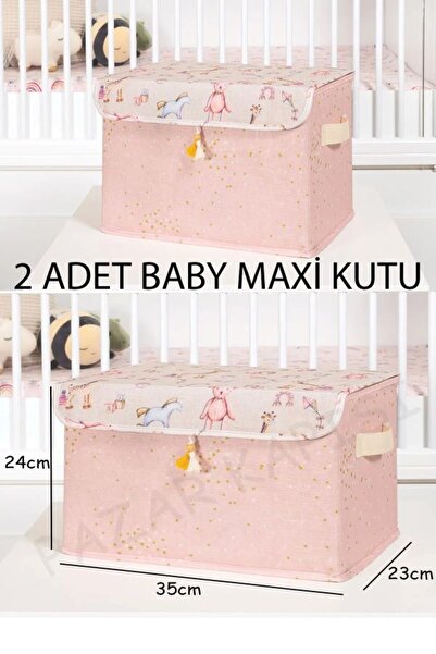 ARALAR HOME 2 kusy Dětský víceúčelový box organizér s víkem Maxi