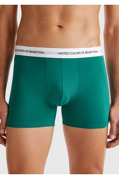 United Colors of Benetton Ανδρικά Boxers Koton Benetton Green Petrol - με λωρίδα κειμένου
