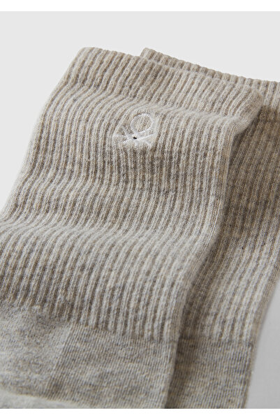 United Colors of Benetton Gray Unisex Socks with Benetton Logo