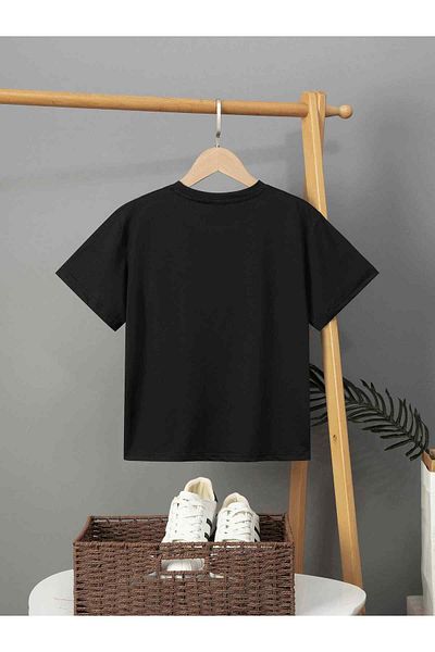 Let's Wear Тениска с къс ръкав с шарка на дъгата за момичета, ежедневна тениска с кръгло деколте