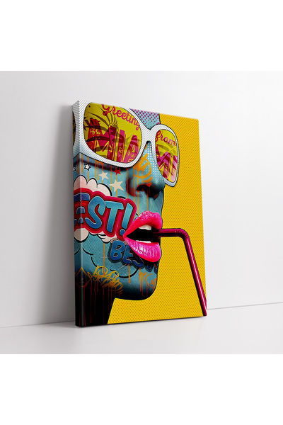 KOSS Dijital Colorful Pop Art Woman Canvas Print