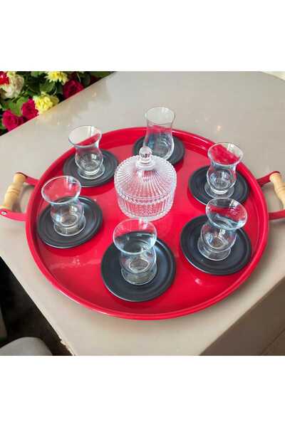 EceAksesuar Metal Çay Tabağı-bardak Altlığı Siyah Çay Tabağı-paslanmaz Kararm...