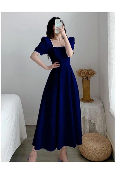Styling Park Short Sleeve Midi Flared Dress