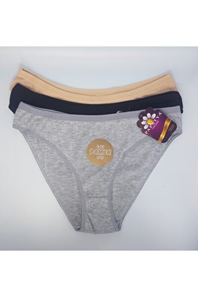 Papatya Γυναικείο εσώρουχο 6 τεμαχίων σε γκρι βαμβακερό χρώμα