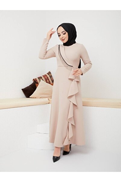 ZÜLEYHA NUR Kadın Zincir Detaylı Amine Abiye Elbise