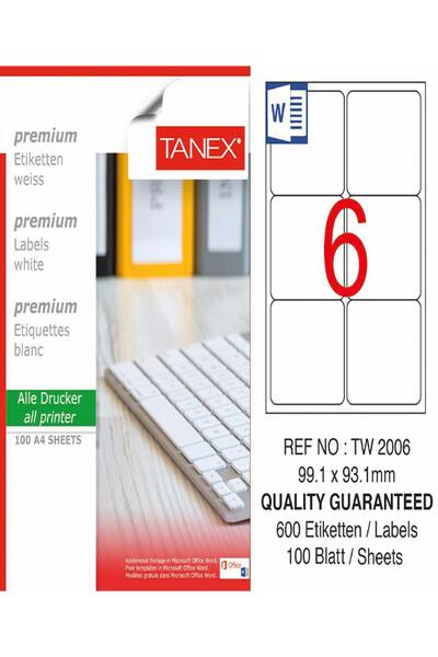 Ürün Evim Etichetă laser Tanex Tw-2006 99.1*93.1 mm Albă