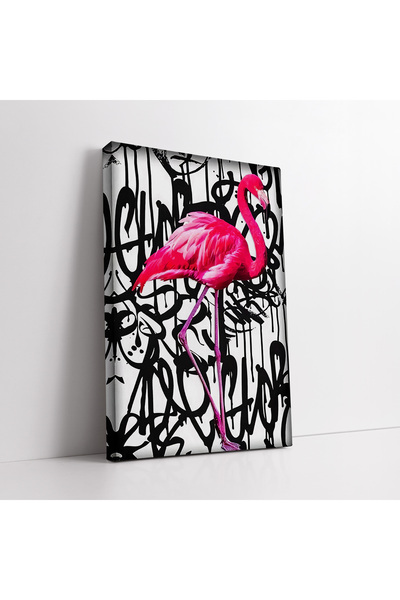 KOSS Dijital Tablou pe pânză cu graffiti flamingo roz