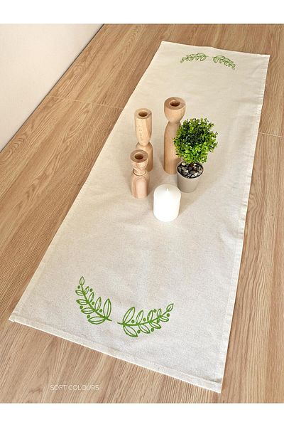 Soft Colours Παραδοσιακό Ξύλινο εμπριμέ 100% βαμβακερό δρομέας - 40x140 cm