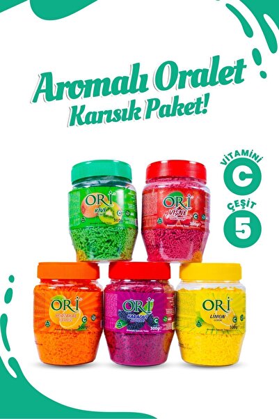 Ori 5 Çeşit Granül Içecek Tozu 1.500 Gr. - Oralet Kivi, Karadut, Limon, Portakal, Vişne
