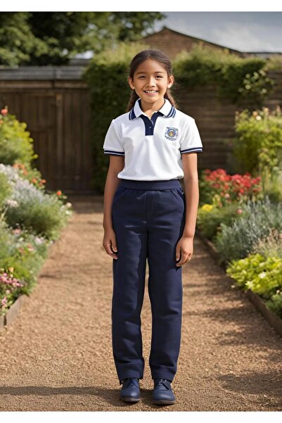 Genel Markalar Unisexs Çocuk Ribana Bel İlkokul-Ortaokul Okul Pantolonu ( likrasızdır)